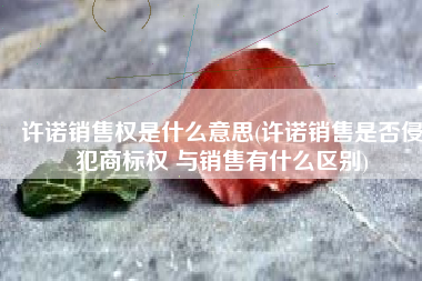 许诺销售权是什么意思(许诺销售是否侵犯商标权 与销售有什么区别)