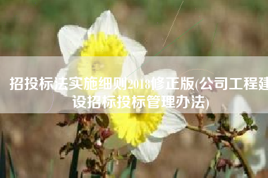 招投标法实施细则2018修正版(公司工程建设招标投标管理办法)
