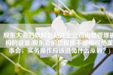 股东大会的职权包括决定公司内部管理机构的设置(股东会的职权能不能授权给董事会，实务操作应该遵循什么原则？)