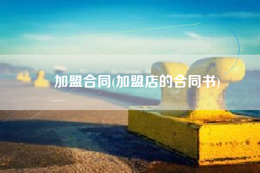 加盟合同(加盟店的合同书)