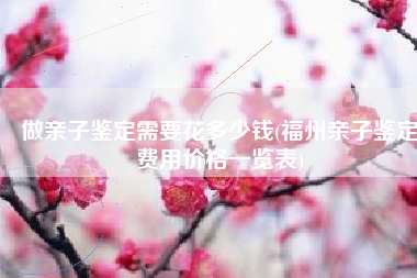 做亲子鉴定需要花多少钱(福州亲子鉴定费用价格一览表)