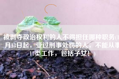 被剥夺政治权利的人不得担任哪种职务(12月13日起，受过刑事处罚的人，不能从事17类工作，包括子女！)