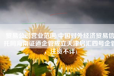 贸易公司营业范围(中国对外经济贸易信托同海南证道企管成立天津启汇四号企管，注资不详)
