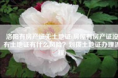 洛阳有房产证无土地证(房屋有房产证没有土地证有什么风险？划拨土地证办理流程)
