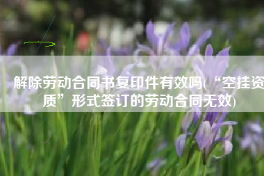 解除劳动合同书复印件有效吗(“空挂资质”形式签订的劳动合同无效)