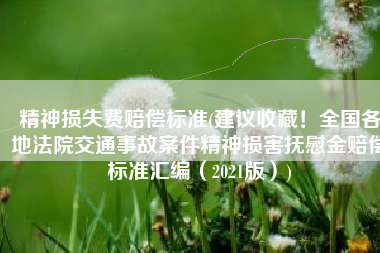 精神损失费赔偿标准(建议收藏！全国各地法院交通事故案件精神损害抚慰金赔偿标准汇编（2021版）)