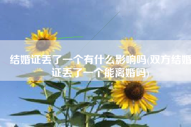 结婚证丢了一个有什么影响吗(双方结婚证丢了一个能离婚吗)