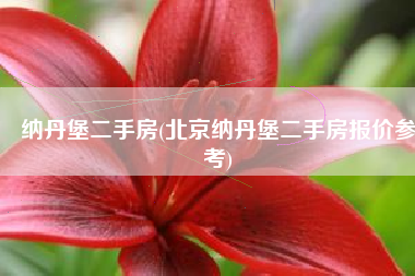 纳丹堡二手房(北京纳丹堡二手房报价参考)