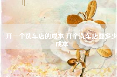 开一个洗车店的成本 开个洗车店要多少成本