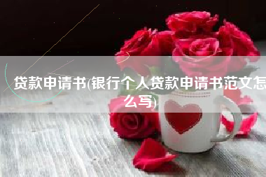 贷款申请书(银行个人贷款申请书范文怎么写)