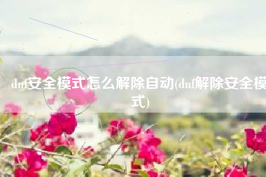 dnf安全模式怎么解除自动(dnf解除安全模式) dnf安全模式怎么解除自动(dnf解除安全模式)