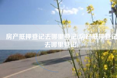 房产抵押登记去哪里登记(房产抵押登记去哪里登记)