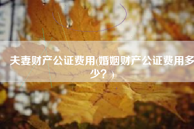 夫妻财产公证费用(婚姻财产公证费用多少？)