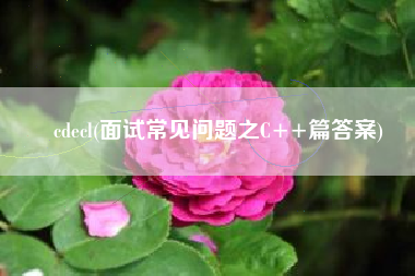 cdecl(面试常见问题之C++篇答案)