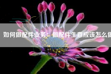 如何做配件业务：做配件生意应该怎么做