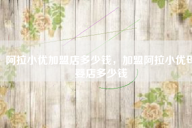 阿拉小优加盟店多少钱，加盟阿拉小优母婴店多少钱