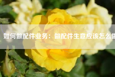 如何做配件业务：做配件生意应该怎么做