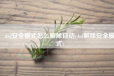 dnf安全模式怎么解除自动(dnf解除安全模式)