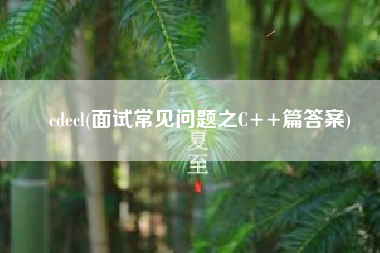 cdecl(面试常见问题之C++篇答案)