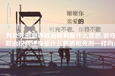判处死刑剥夺政治权利是什么意思(剥夺政治权利终身是什么意思和死刑一样吗)