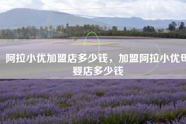 阿拉小优加盟店多少钱，加盟阿拉小优母婴店多少钱