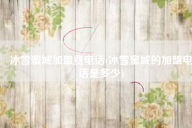 冰雪蜜城加盟费电话(冰雪蜜城的加盟电话是多少)