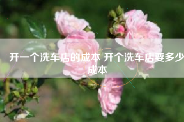 开一个洗车店的成本 开个洗车店要多少成本