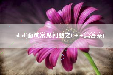 cdecl(面试常见问题之C++篇答案)
