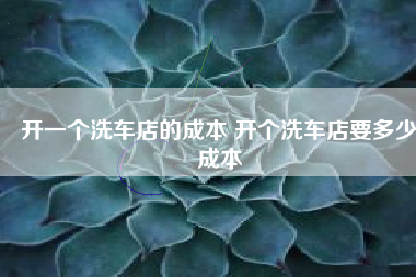 开一个洗车店的成本 开个洗车店要多少成本