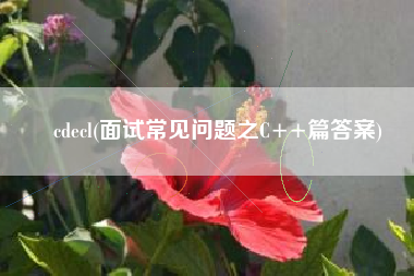 cdecl(面试常见问题之C++篇答案)