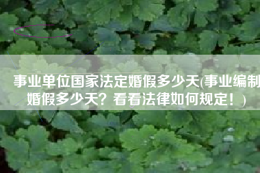 事业单位国家法定婚假多少天(事业编制婚假多少天？看看法律如何规定！)