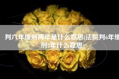 判六年缓刑两年是什么意思(法院判6年缓刑2年什么意思)