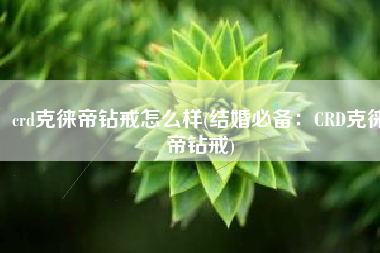 crd克徕帝钻戒怎么样(结婚必备：CRD克徕帝钻戒)