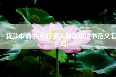 贷款申请书(银行个人贷款申请书范文怎么写)