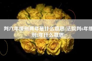 判六年缓刑两年是什么意思(法院判6年缓刑2年什么意思)