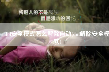 dnf安全模式怎么解除自动(dnf解除安全模式)