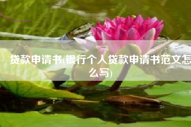 贷款申请书(银行个人贷款申请书范文怎么写)