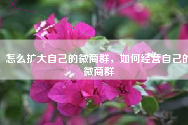 怎么扩大自己的微商群，如何经营自己的微商群