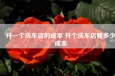 开一个洗车店的成本 开个洗车店要多少成本