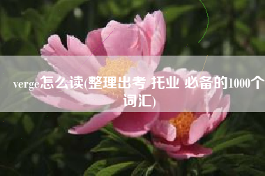 verge怎么读(整理出考 托业 必备的1000个词汇)
