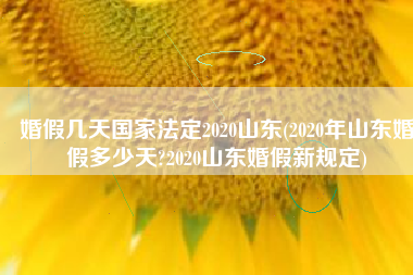婚假几天国家法定2020山东(2020年山东婚假多少天?2020山东婚假新规定)