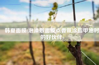 韩夏面膜(泡澡敷面膜点香氛涂指甲油时的好伙伴)