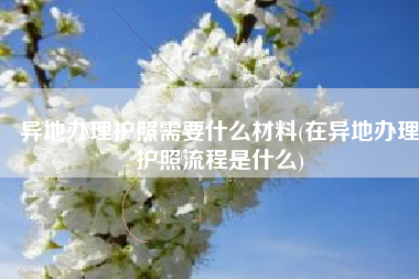 异地办理护照需要什么材料(在异地办理护照流程是什么)