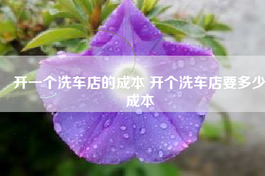 开一个洗车店的成本 开个洗车店要多少成本