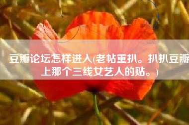 豆瓣论坛怎样进入(老帖重扒。扒扒豆瓣上那个三线女艺人的贴。)