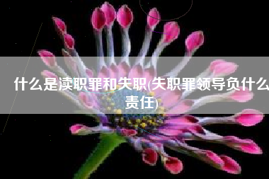 什么是渎职罪和失职(失职罪领导负什么责任)