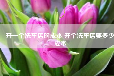 开一个洗车店的成本 开个洗车店要多少成本