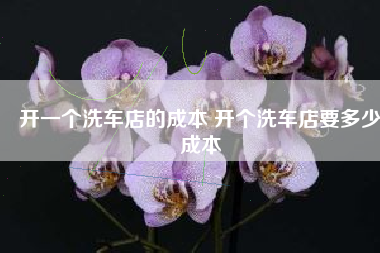 开一个洗车店的成本 开个洗车店要多少成本