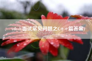 cdecl(面试常见问题之C++篇答案)