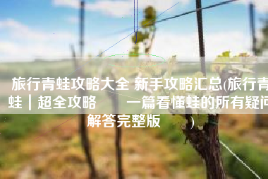 旅行青蛙攻略大全 新手攻略汇总(旅行青蛙｜超全攻略‼️一篇看懂蛙的所有疑问解答完整版‼️)